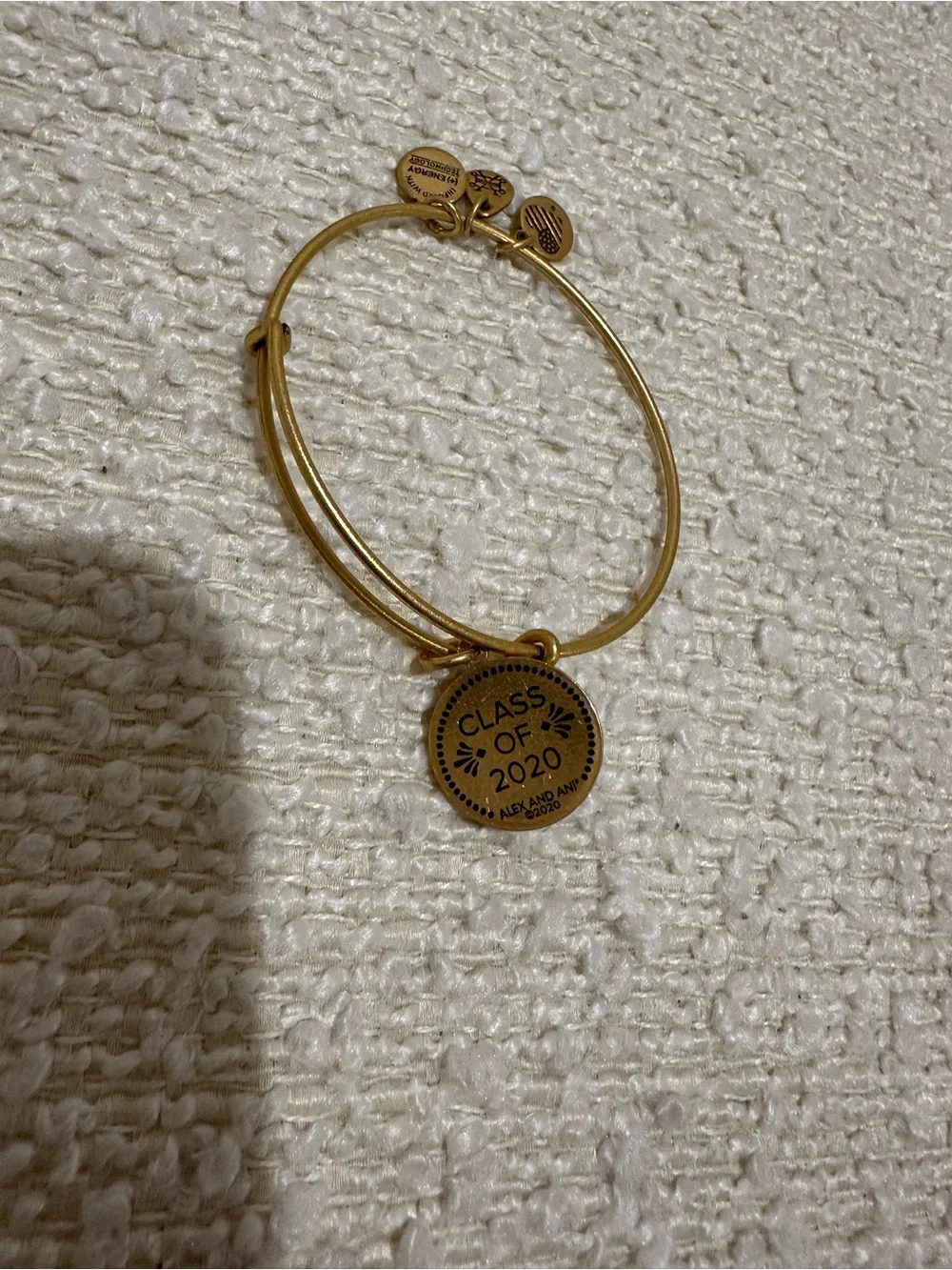 Alex and Ani Gold-Tone Graduation Cap Charm Bangle Bracelet